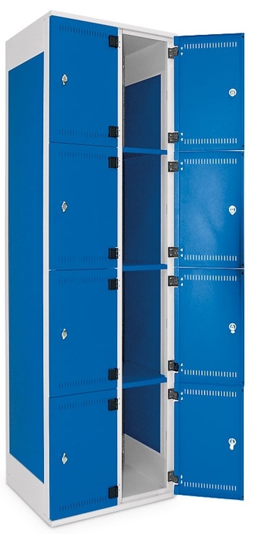 Šatní skříňka 8-boxová, 1970 x 600 x 500 mm - kovová