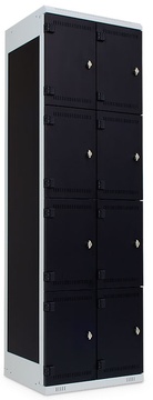 Šatní skříňka 8-boxová, 1970 x 600 x 500 mm - kovová