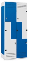 Šatní skříňka 4-dveřová, dveře typu Z, 1970 x 800 x 500 mm - kovová