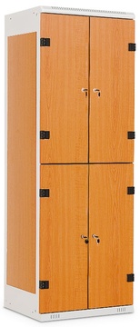 Šatní skříňka 4-boxová, 1970 x 600 x 500 mm - lamino/kov