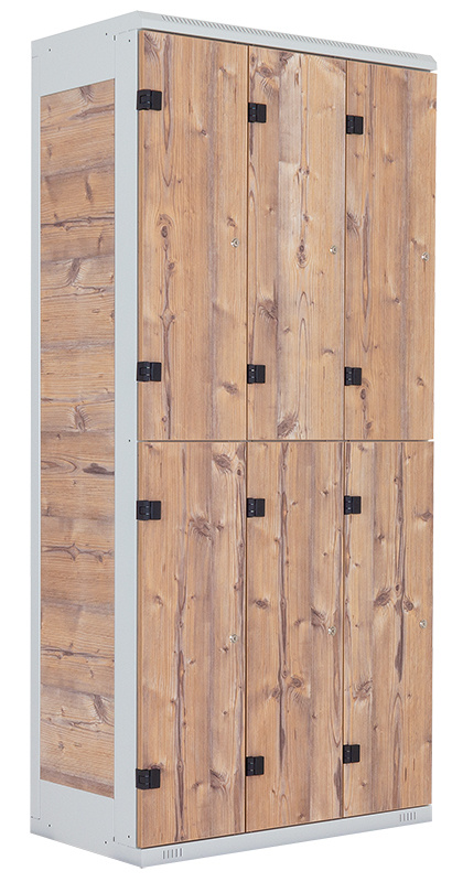 Šatní skříňka 6-boxová, 1970 x 900 x 500 mm - lamino/kov