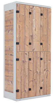 Šatní skříňka 6-boxová, 1970 x 900 x 500 mm - lamino/kov