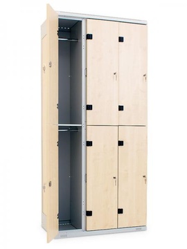 Šatní skříňka 6-boxová, 1970 x 900 x 500 mm - lamino/kov