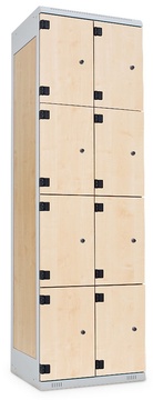 Šatní skříňka 8-boxová, 1970 x 600 x 500 mm - lamino/kov