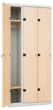 Šatní skříňka 3-dveřová, 1970 x 900 x 500 mm - lamino/kov