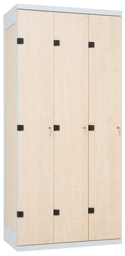 Šatní skříňka 3-dveřová, 1970 x 900 x 500 mm - lamino/kov