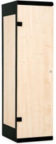Šatní skříňka 1-dveřová, 1970 x 420 x 500 mm - lamino/kov