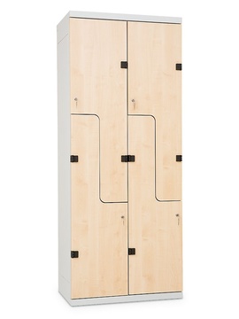 Šatní skříňka 4-dveřová, dveře typu Z, 1970 x 800 x 500 mm - lamino/kov
