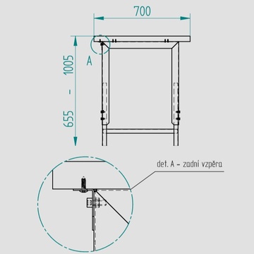Dílenský pracovní stůl šířka 750mm