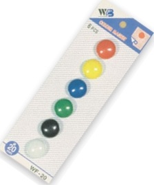 Kulaté magnety 20mm mix barev, 6ks