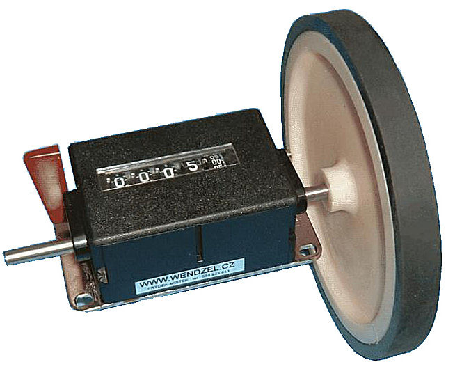 Mechanické měřidlo metrů MMM-159 pryžové kolo průměr 159 mm