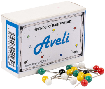 Špendlíky AVELI barevný mix 50 ks