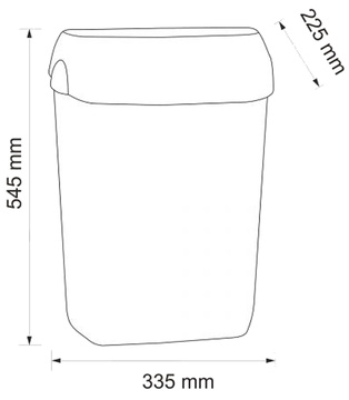 Závěsný koš MERIDA Hygiene CONTROL, 23 L bílá/transparentní