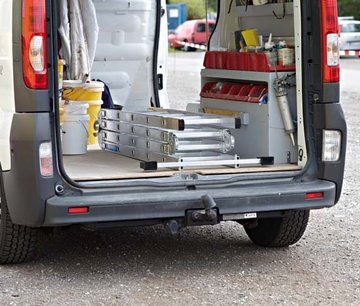 Hliníkový skládací žebřík ZARGES Multitec M PROFI 2x3 + 2x4 příčlí, s plošinkou