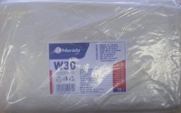 Sáčky do odpadkového koše, LDPE MERIDA čiré, 70l - 50ks