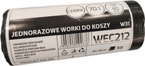 Sáčky do odpadkového koše, HDPE MERIDA ECONOMY černé, 70l - 50ks