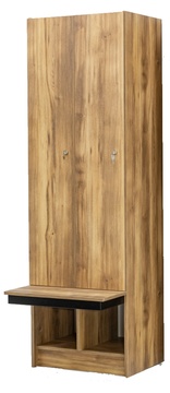 Šatní skříňka 2-dveřová s lavičkou 1970x600x780mm, lamino