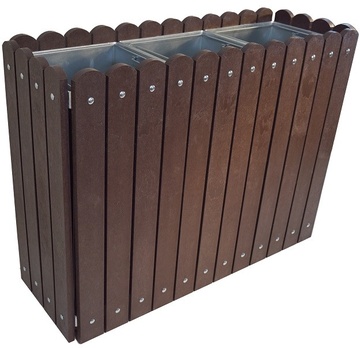 Venkovní odpadkový koš Recyklát bez stříšky 3x75 l
