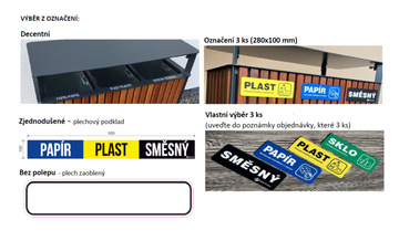 Venkovní odpadkový koš Recyklát se stříškou 3x75 l