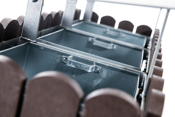 Venkovní odpadkový koš Recyklát se stříškou 3x75 l