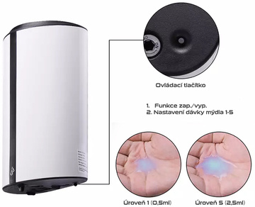 Bezdotykový dávkovač tekutého mýdla Donner DROP (Gel) bílý ABS plast