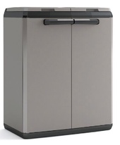 Plastová recyklační skřín KETER SPLIT CABINET BASIC na třídění odpadu 2x110 l