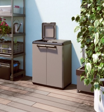 Plastová recyklační skřín KETER SPLIT CABINET BASIC na třídění odpadu 2x110 l