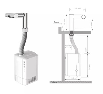 Vysoušeč rukou JET DRYER AIRTAP s vodovodní baterií, černý