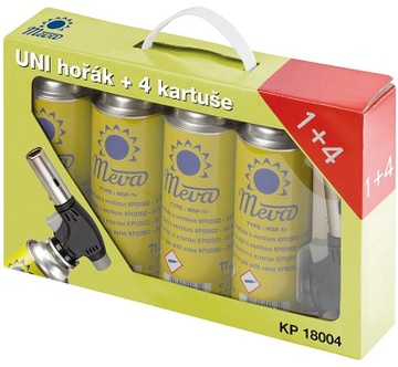 Hořák MEVA UNI s piezoelektrickým zapalováním + 4ks kartuší