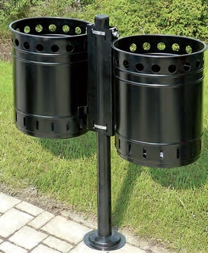 Dvojitý odpadkový koš venkovní 2x35 l