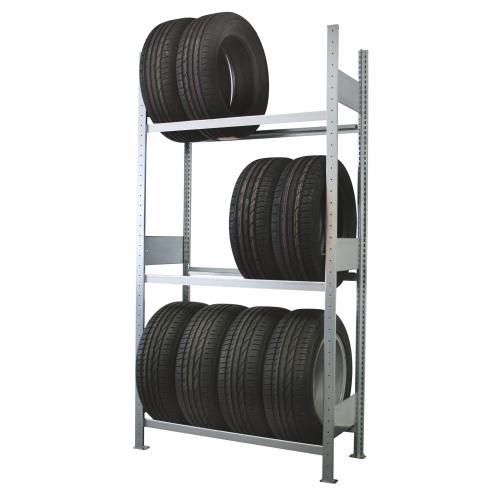 Kovový bezšroubový regál na pneumatiky 2000x1000x400 mm, 3 police o nosnosti 150 kg