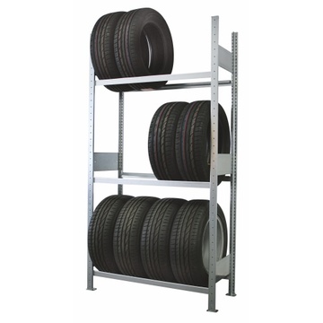 Kovový bezšroubový regál na pneumatiky 2000x1000x400 mm, 3 police o nosnosti 150 kg