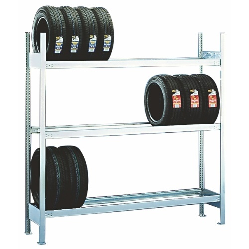 Kovový bezšroubový regál na pneumatiky 2000x2056x400 mm, 3 police o nosnosti 400 kg