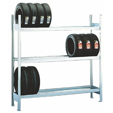 Kovový bezšroubový regál na pneumatiky 2000x2056x400 mm, 3 police o nosnosti 400 kg