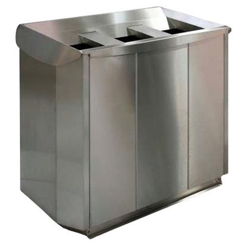 Odpadkový koš TRIPLEX nerezový 3 x 57 l
