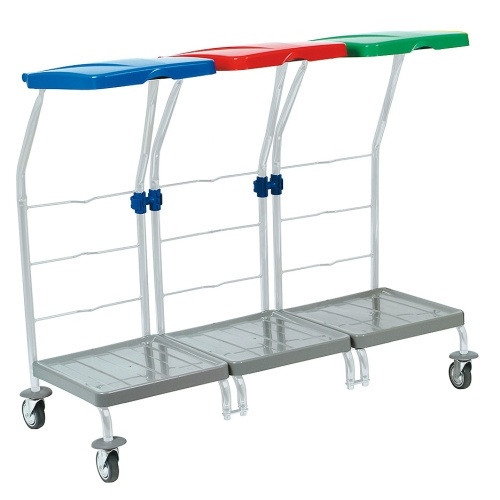 Stojan na odpadkové pytle pojízdný 3x70l