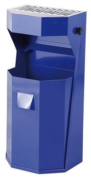 Venkovní odpadkový koš s popelníkem 50 l modrý