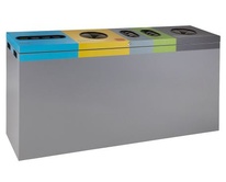 Pětikomorový koš na tříděný odpad 3x110 l a 2x54 l
