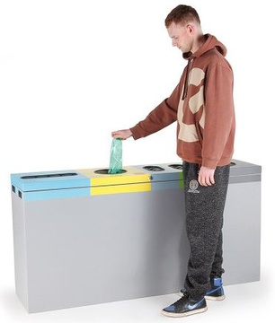 Pětikomorový koš na tříděný odpad 3x110 l a 2x54 l