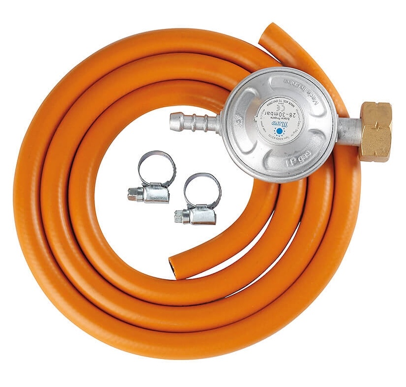 Set MEVA-hadice 8 mm 1,5m na PB s regulátorem tlaku 30mBar a 2ks hadicových spon