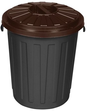 Odpadkový koš s hnědým víkem 50l