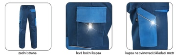 Pánské pracovní  kalhoty do pasu CXS LUXY JOSEF modro-modré, vel. 46