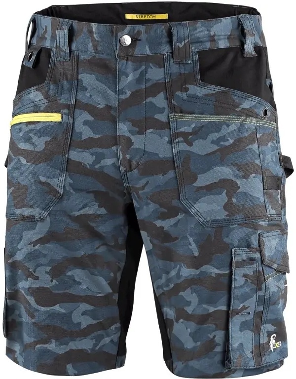 Pánské kraťasy CXS STRETCH maskáčové modré, vel.46