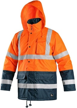 Pánská výstražná zimní bunda CXS OXFORD, oranžovo-modrá, vel. XL