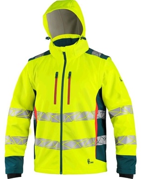 Pánská výstražná bunda CXS BEDFORD, žlutá reflexní-petrolová, vel. XL