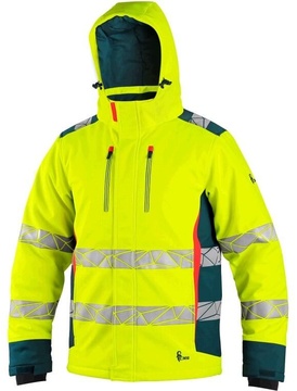 Pánská reflexní bunda CXS BEDFORD WINTER žluto-petrolová, vel. XL