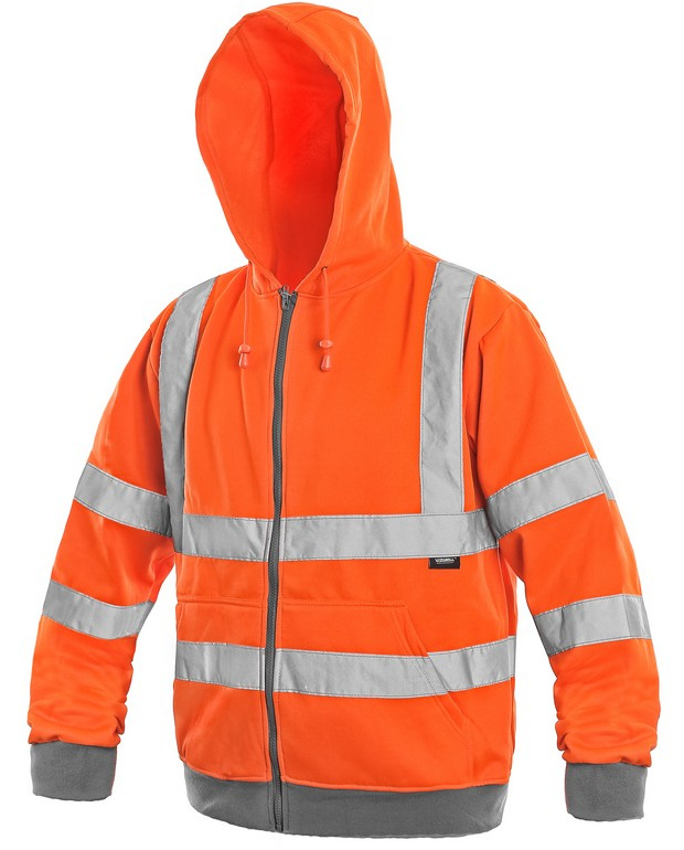 Výstražná mikina Canis FROME oranžová s reflexními prvky, vel. XL