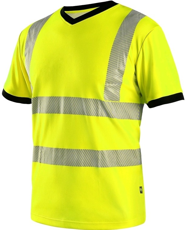 Pánské reflexní tričko CXS Ripon s krátkým rukávem, žluto černé, vel. XL