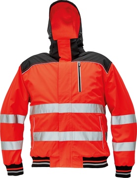 Reflexní zimní bunda Cerva KNOXFIELD HI-VIS WINTER PILOT červená, vel. XL