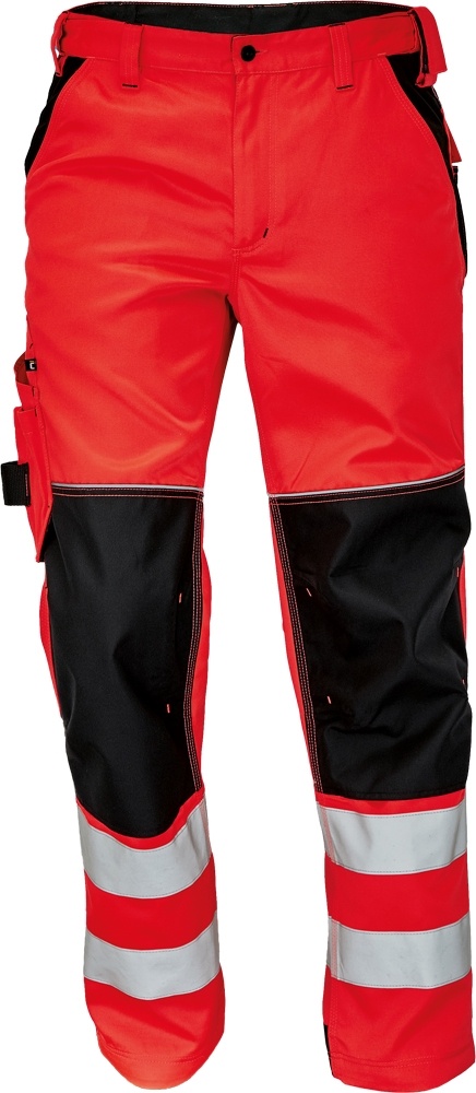 Reflexní kalhoty Cerva KNOXFIELD HI-VIS červené vel. 48
